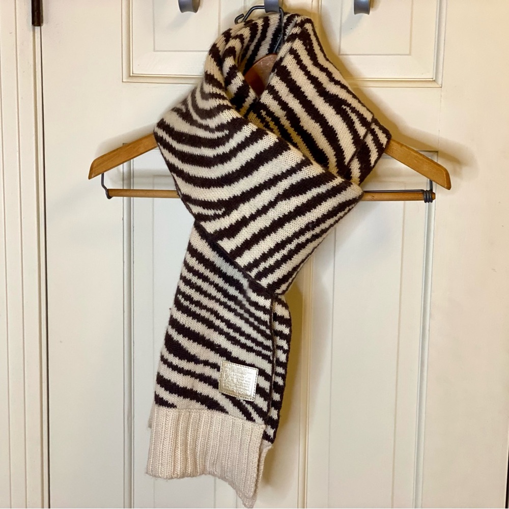 Coach Zebra Print Winter Scarf
